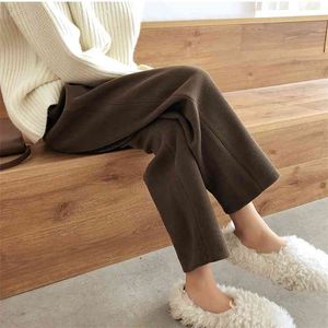 HziriP Elegant Grandma High Waist Corduroy Radish Pants Women Bottom Autumn Winter OL Solid Loose Casual Trousers Femme 210915