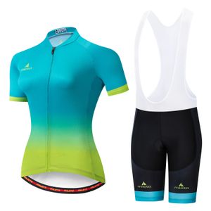 Maglia da ciclismo blu da donna Set 2024 Pro Team estate Abbigliamento da bicicletta Abbigliamento da bici Kit per sport di montagna Tuta da ciclismo A8