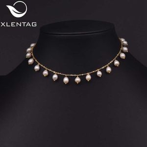 Xlenag Natural White Baroque Freshwater Retro Simple Pearl Necklace Party Birthday Surprise Gift Jewelry GN0226