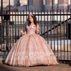 Wholesale lavender quinceanera dresses resale online - Blush Pink Ball Gown Quinceanera Dresses Long Beaded Crystals Sweetheart Lavender Year Vestidos De Anos Sweet Gowns