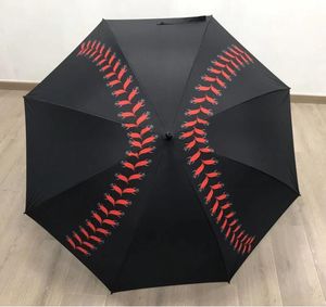 10st Ny Navy Röd Vit Gul Cheerleading Paraplyer Automatisk regn Kvinnor Trefaldiga Baseball Stitching Paraply Vindskyddad Kvinna Vattentät Parasol