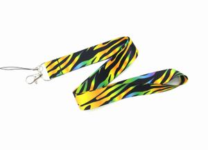 20st Zebra Pattern Neckrem Lanyards Keychain Badge Holder ID Kort Pass Hang Rope Lariat Lanyard för nyckelringar Tillbehör Plånbok Handväska Tillbehör