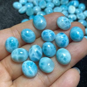 النبيلة والأنيقة 9 * 11 ملليمتر 4.40ct المحيط الأزرق البيضاوي الطبيعي larimar gemstone H1015