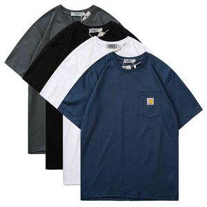 Carhart Basic t Shirt Summer Short Sleeve Round Collar Pocket Casual Brand Couple