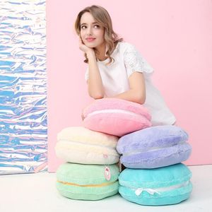 Pillow Pure Color French Macaron Round Cake Creative Plush Doll Cushion Gift With Core Home Decoration