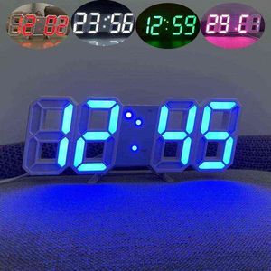 Orologio da parete Deco camera da letto Orologio da tavolo elettronico luminoso a LED digitale Orologio da parete moderno per soggiorno con decorazione della casa numeri H1230