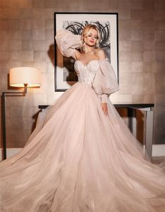 Suknie ślubne A-Line Boho z odpinanym sukienką panny młodej Bridal Bridal Bridal Suknie Bridal Sweetheart Długie Vestidos de Novia
