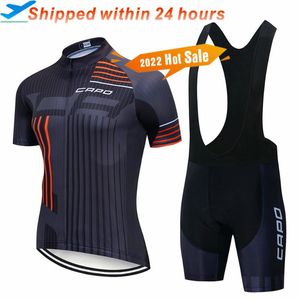Tävlingssatser 2022 Capo Summer Cycling Clothing Quick Dry Road Cykel Kort ärm Ciclismo Bicycle Breattable 19D Bib Jersey Set