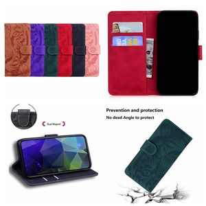 Imprint Tiger Skin Feel Leather Wallet Cases For One Plus Nord N200 CE 5G 9 Pro N10 N100 Moto G50 G60 G30 Samsung F52 A03S Credit ID Card Slot Holder Fashion Flip Cover