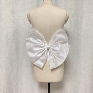 Wedding Sashes Organza Big Bow Seperate Dekorativa Kläder Knots För Kvinna Vit Tillbehör
