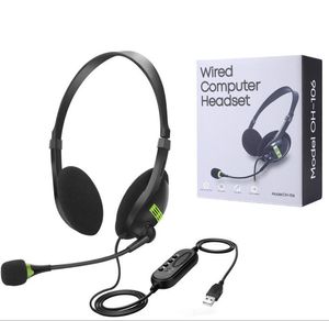 USB wired Headset OnEar PC Computer Headphones Inline Control Office Call Center with Noise Cancelling Microphone Mic Ornament