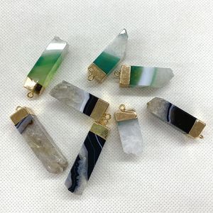Wholesale diy earring pieces for sale - Group buy Charms Pieces Of Natural Stone Irregular Shape Jewelry Pendant Mineral Crystal Pillar Necklace For DIY Earrings Couple Gifts
