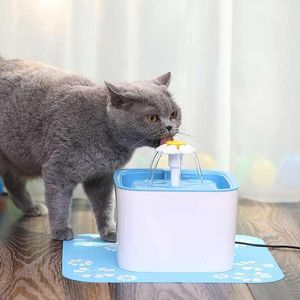 Penne per canili Fontana per animali domestici per cani e gatti con filtro in silicone Tappetino per gatti Distributore automatico blu