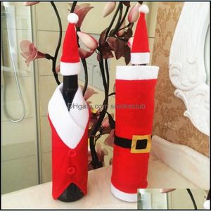 Confezioni regalo Articoli per feste per eventi Festivo Giardino domestico Babbo Natale Vecchia bottiglia di vino Set Sacchetti di Natale Caramelle Regali per le feste Consegna a goccia 20