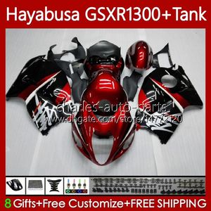 1300CC rosso scuro blk Hayabusa Per SUZUKI GSX-R1300 GSXR-1300 GSXR 1300 CC 74No.7 GSXR1300 1996 1997 1998 1999 2000 2001 GSX R1300 2002 2003 2004 2005 2006 200 7 Carenatura