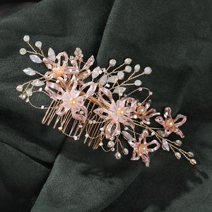 Hair Clips & Barrettes Flower Rhinestone Comb Accessories For Women Decoration Wedding Jewelry Headpiece