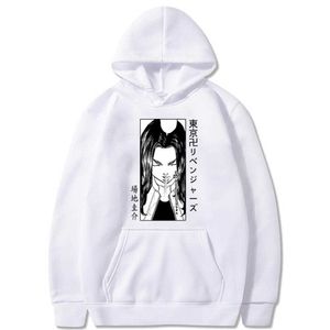 Anime hoodies hajuku tokyo revengers keisuke baji cool tryckta män mode sweatshirt Streetwear casual kläder y0816