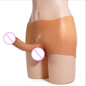 Liquid Silicone Skin Feeling Hollow/Solid Lesbian Strapon Dildo Panties Real Male Dick Sex Toys For Women Men Gay Underwear Penis Pant