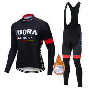 BORA Men Autumn Winter Cycling Jersey Sets Bicycle Clothing Warm Windproof MTB Bike Thermal Fleece High Quality Sportswear Suit