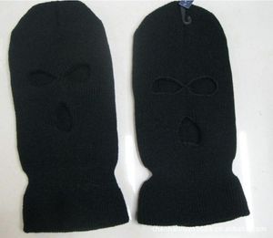 Berets 1pcs Black Balaclava CS стиль зимний ветровой лыж для мужчин Женщины Кэп 3 лунка Маска Шернее Шагче