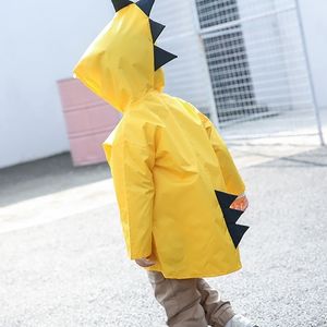 Cute Dinosaur Baby Kids Raincoat Cloak Children Jacket Coat Waterproof Impermeable Boy Girls Outdoor Poncho Rain Cover Suit 210320