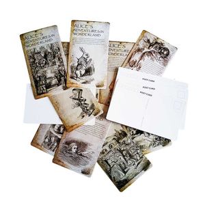 6 PAKS / LOT Vintage Story Pocztówki Alice's Adventures w Wonderland PostCard Powitanie Zaproszenia Gift Cards Hurtownia SH190923