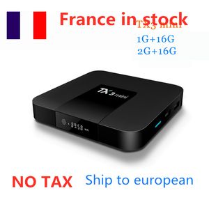 フランスのスマートテレビボックスAmlogic S905W2 Android 11 OSセットトップボックス2GB RAM 16GB ROM TANIX TX3 MINI PLUSデュアルWIFI