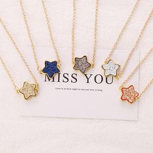 Wholesale candy necklaces for sale - Group buy Pendant Necklaces Colorful Pentagram Necklace Candy Color Five Pointed Star Clavicle Europe And America Women Jewelry