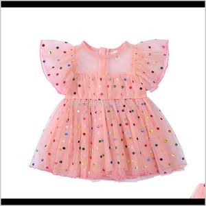 Dresses Baby Baby, Kids & Maternitybaby Kid Girl Short Sleeve Mesh Dress With Colorful Polka Dot Pattern Printing Ruffle Decoration Summer C