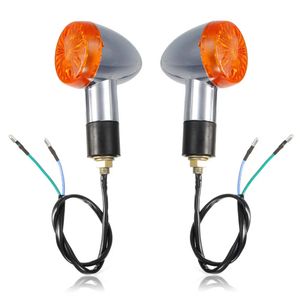 Bullet Chrome Mini Universal Motocicleta Âmbar Turn Lights Lights Bulbo Indicador