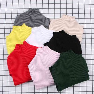 Baby Boys Girls Turtleneck Swetry Jesienią Dzieci Ciepłe Knit Dla Zimowa Dnia Dzianiny 210429