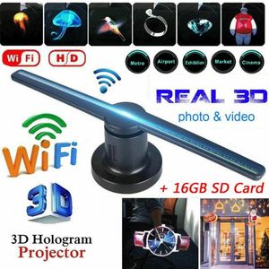 Strings 3D Hologram Projector Light AC 100-240V Plug-in Advertising Display LED Fan Holographic Lmaging Lamp Remote