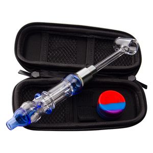 NC026 Cachimbo De Fumar Colorido Vidro À Prova De Derramamento De Água Bong Bag Set 510 Titânio Quartz Cerâmica Prego Dabber Ferramenta De Silício Jar Zipper Caso Dab Rig Water Bong