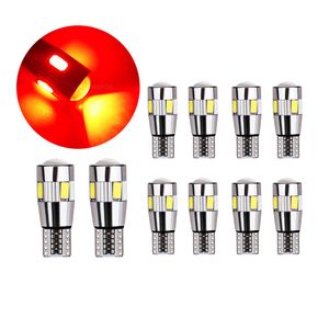 10 Pz/lotto Rosso Auto Lampadine Canbus T10 W5W 5630 6SMD Led Per Auto Luce Della Targa Liquidazione Lampada 12V