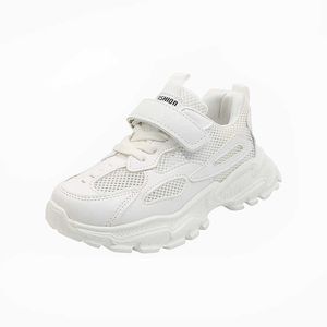 CNFSNJ 2020 İlkbahar Yaz Örgü Çocuk Marka Eğitmen Çocuklar Spor Nefes Sneaker Bebek Kız Erkek Moda Loafer 27-37 G1025 Üzerinde Kayma