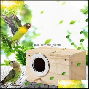 Dostarczanie zwierząt domowych GardenParakeet Ne St Box Bird House Hodowla drewna dla gołębia papugi parotlety Klatki Klatki upuszczone dostawa 2021 Djalt