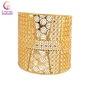 Ampio braccialetto da sposa a mano con design a fiore cavo aperto bracciale arabo gioielli di lusso gioielli marocchini