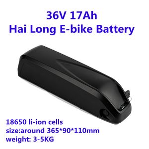 GTK HAI LONG 36V 17AH Elektrisk cykel E-cykel Batteripack Uppladdningsbar 10s 18650 Li-ion Vattentät