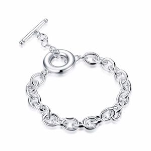 Charmarmband Cirkulär till spännarmband Standard Silver Fashion Simple and Beautiful Women's Classic Jewelry