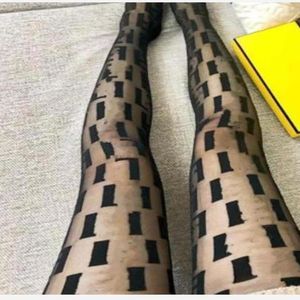 Designer Full Letter socks Sexy Mesh Pantyhose For Women Slim Pretty Black Thin Tights Night Club Party Stockings Elastic Stocking
