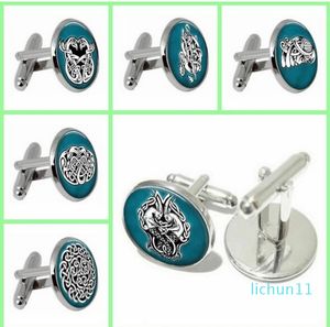 new Europe Fashion alloy cartoon animal flower pattern buttons shirts cufflinks cuff nails Time gemstone glass cufflinks 12 design