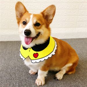 犬の襟のひもかなかわいい猫のバンダナの襟柔らかい犬Scraf Bibs漫画プリントペットアクセサリー小さな猫のネッカーチオ232C3