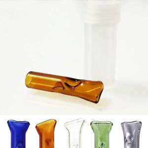 1.4 inch Cute Mini Small Mouth Holder Glass Pipes Tobacco Cigarette Filter Smoking Tips With Flat Round 36mm Length Pyrex Glass Tube for Rolling Papers Wholesale