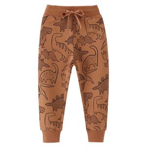 Jumping Meters Dinosaurs Sweatpants For Baby Boys Autumn Winter Drawstring Kids Long Trousers Pants Children's Clothes 210529