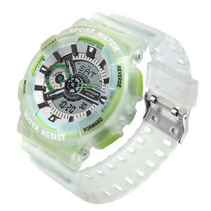 Snada Nya Mäns Klockor Sport Elektronisk Armbandsur Vattentät Fashion Fluorescerande Dual Display Digital Quartz Watch 3029 G1022