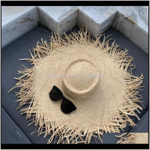 Berretti Cappelli, Sciarpe Guanti Moda Aessories Large Wide Brim Summer Women Natural Rafia St Hat Protezione solare Cappelli Gilrs Panama Beach For H