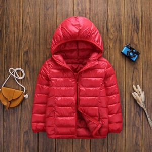 Children's Down Coat Boy's Outerwear Hooded Girl Warm Jacket Color Blocking Classic Kids Clothing 110-160cm