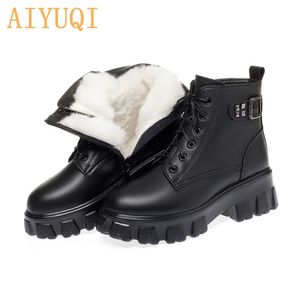 Wholesale women s warm boots for sale - Group buy AIYUQI Women Winter Boots Genuine Leather Fashion Natural Wool Warm Martin Thick soled s Ankle
