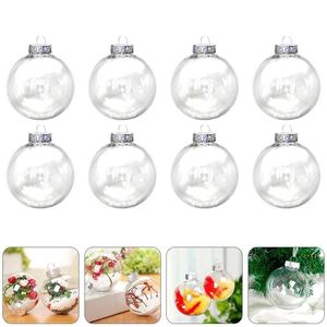 2021 6cm 8cm 10cm Christmas Decoration Balls Plastic Clear DIY Fillable Baubles Ornaments Xmas Tree Hanging Ball New Year Decor for Home