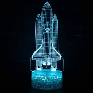 Creatieve Raket D Nacht Licht Lamp Kleurrijke Touch LED Visual Fixtures Nieuwe Special Gift Remote Switch Black Base